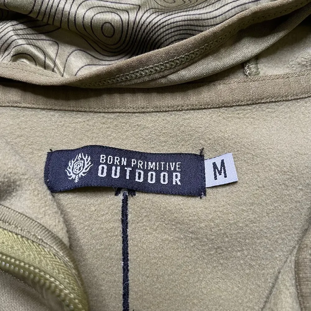 Born Primitive Outdoor Hoodie Jacket Green Full Zip Performance Mens M Logo - Picture 5 of 14